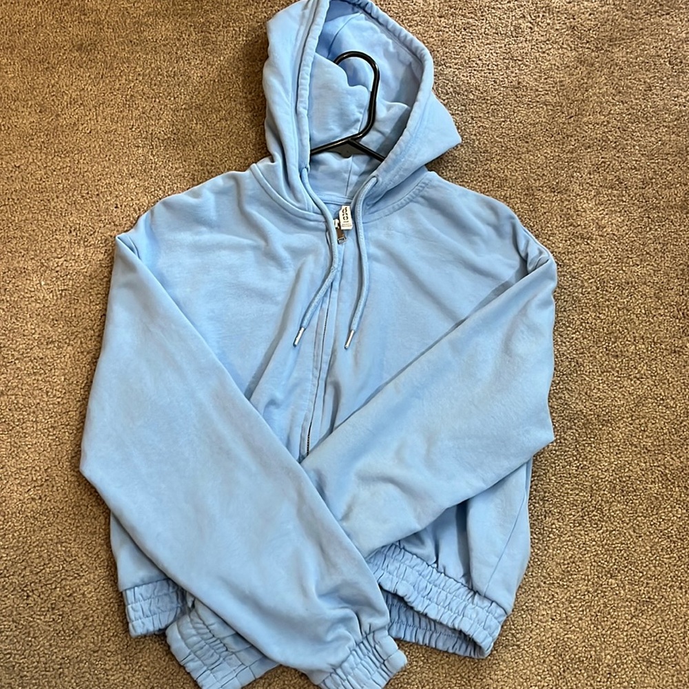 Cropped zip-up sweater